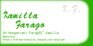 kamilla farago business card