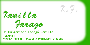 kamilla farago business card